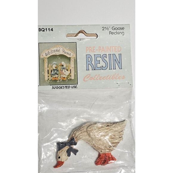 Vintage Small Craft Resin Goose Farmhouse Cottagecore Grannycore Decor - Picture 4 of 4